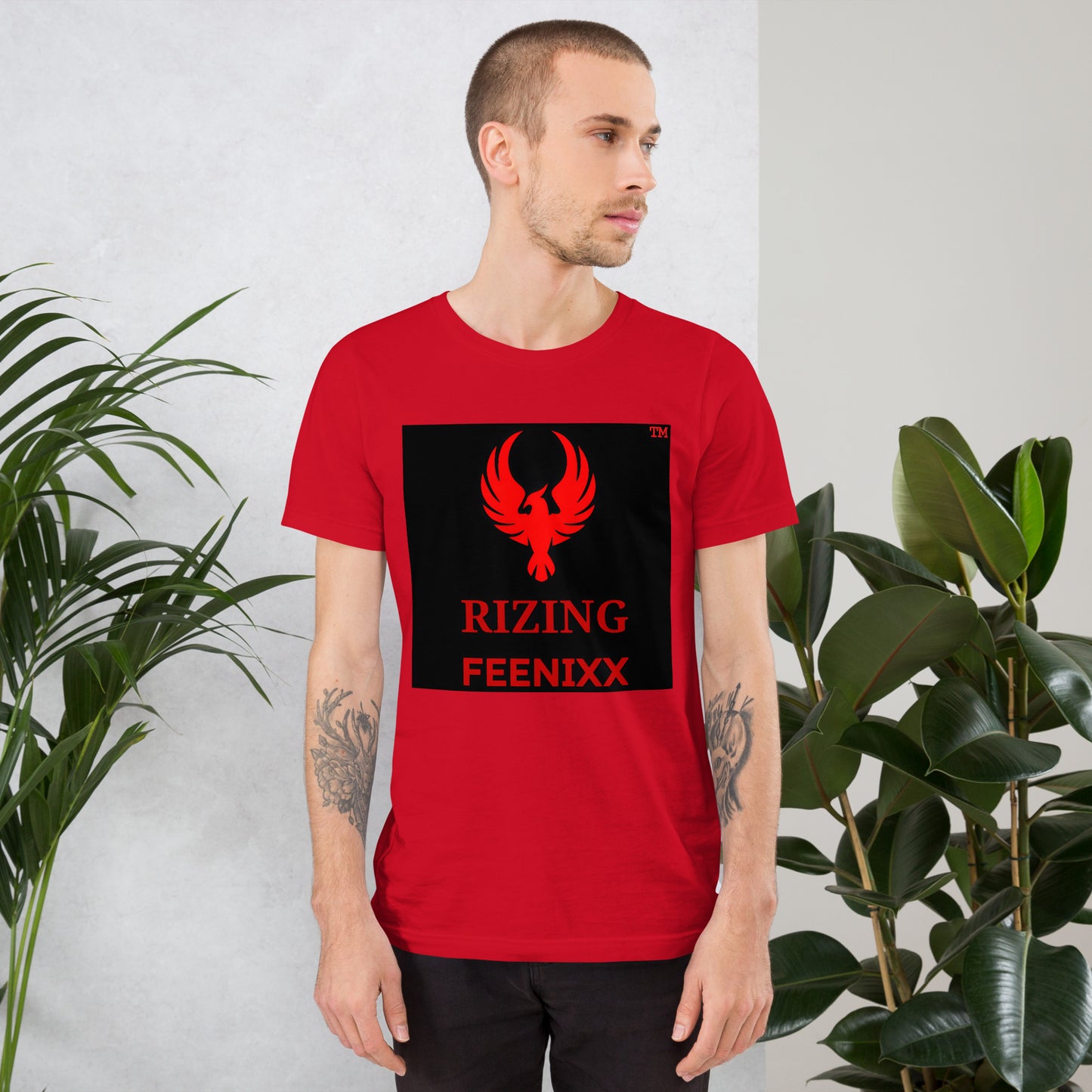 RIZING FEENIXX™ PREMIUM T-SHIRT PRINTED DESIGN IN MULTIPLE COLORS FRONT AND BACK