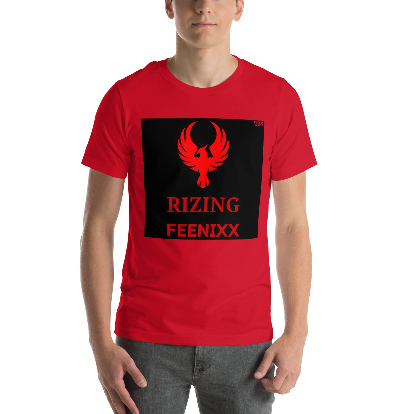 RIZING FEENIXX™ PREMIUM T-SHIRT PRINTED DESIGN IN MULTIPLE COLORS FRONT AND BACK