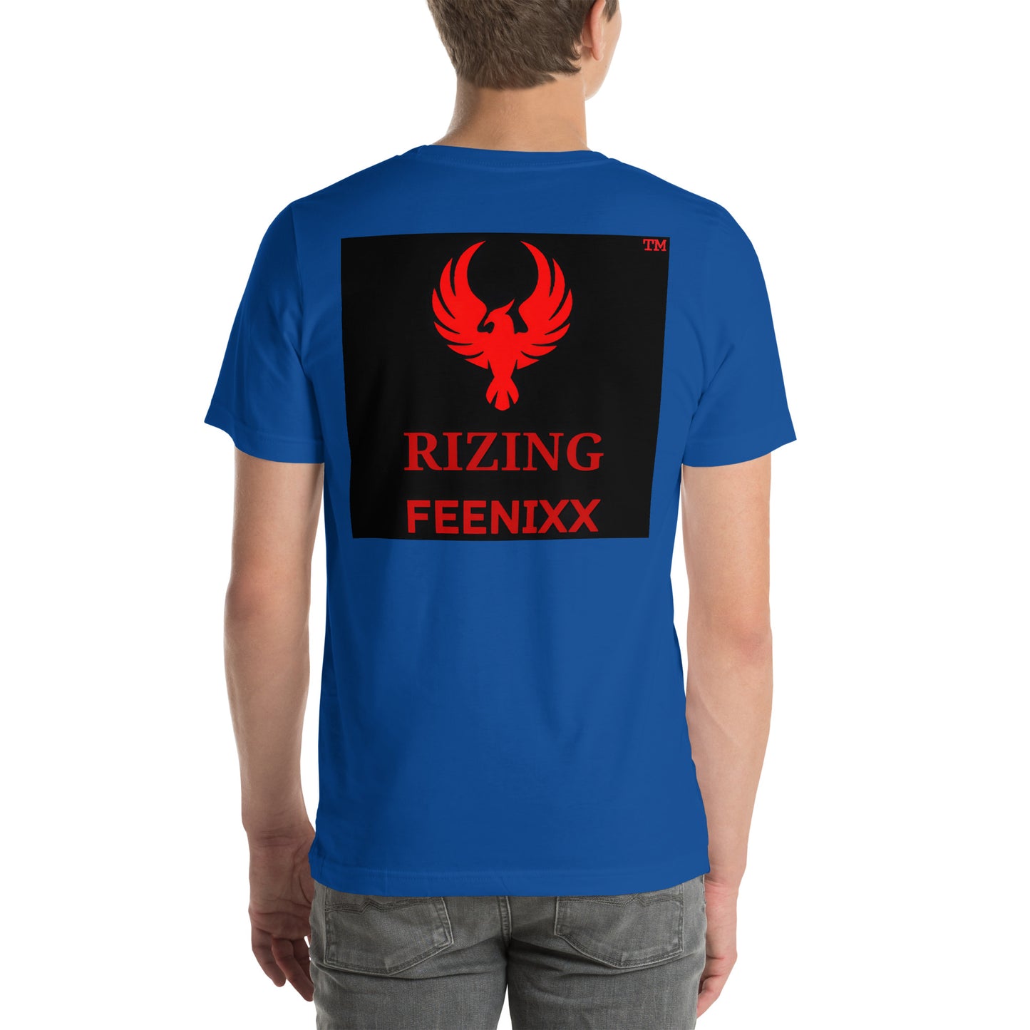 RIZING FEENIXX™ PREMIUM T-SHIRT PRINTED DESIGN IN MULTIPLE COLORS FRONT AND BACK