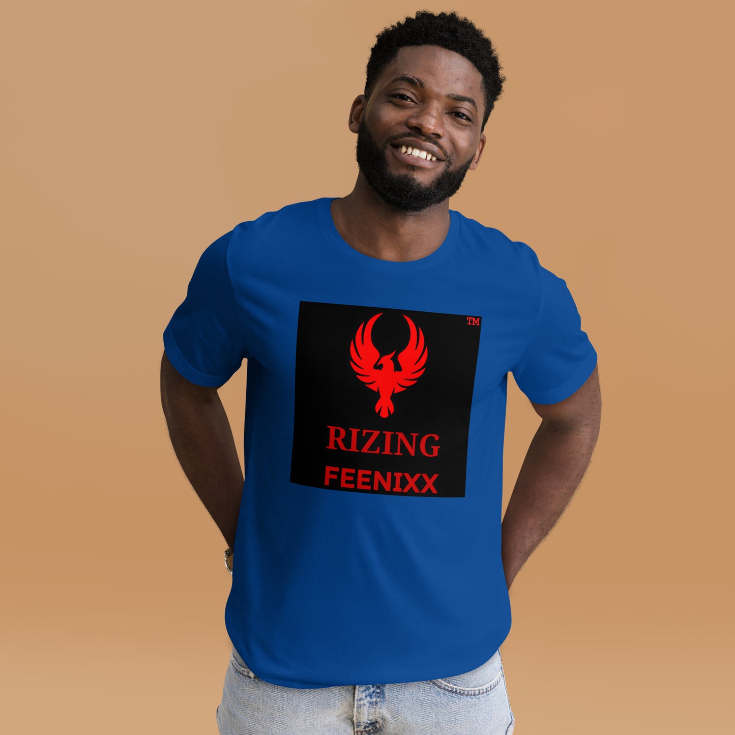 RIZING FEENIXX™ PREMIUM T-SHIRT PRINTED DESIGN IN MULTIPLE COLORS FRONT AND BACK