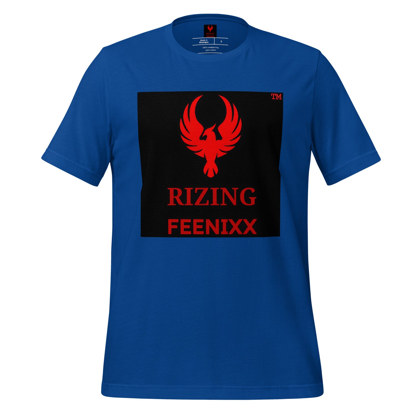 RIZING FEENIXX™ PREMIUM T-SHIRT PRINTED DESIGN IN MULTIPLE COLORS FRONT AND BACK