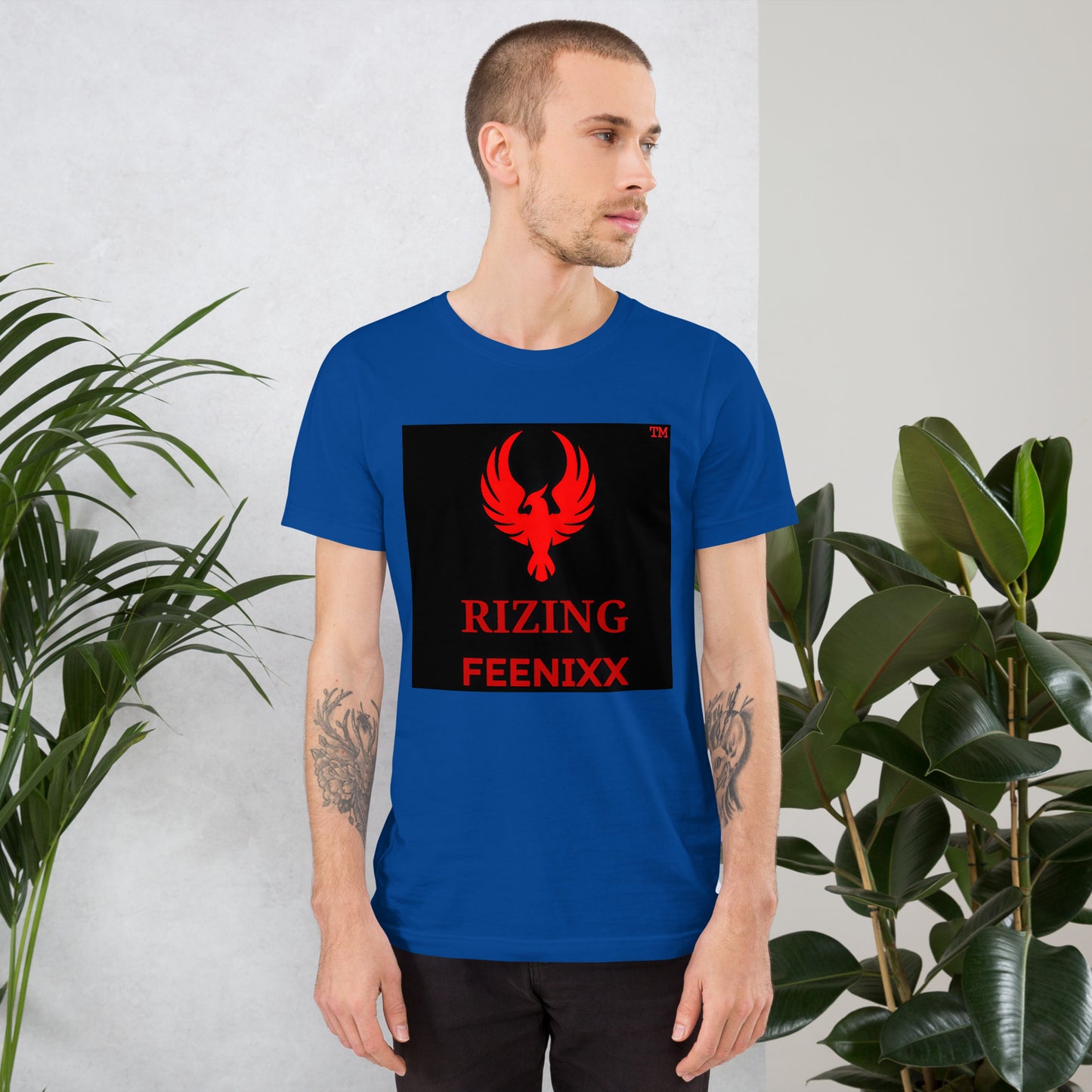 RIZING FEENIXX™ PREMIUM T-SHIRT PRINTED DESIGN IN MULTIPLE COLORS FRONT AND BACK
