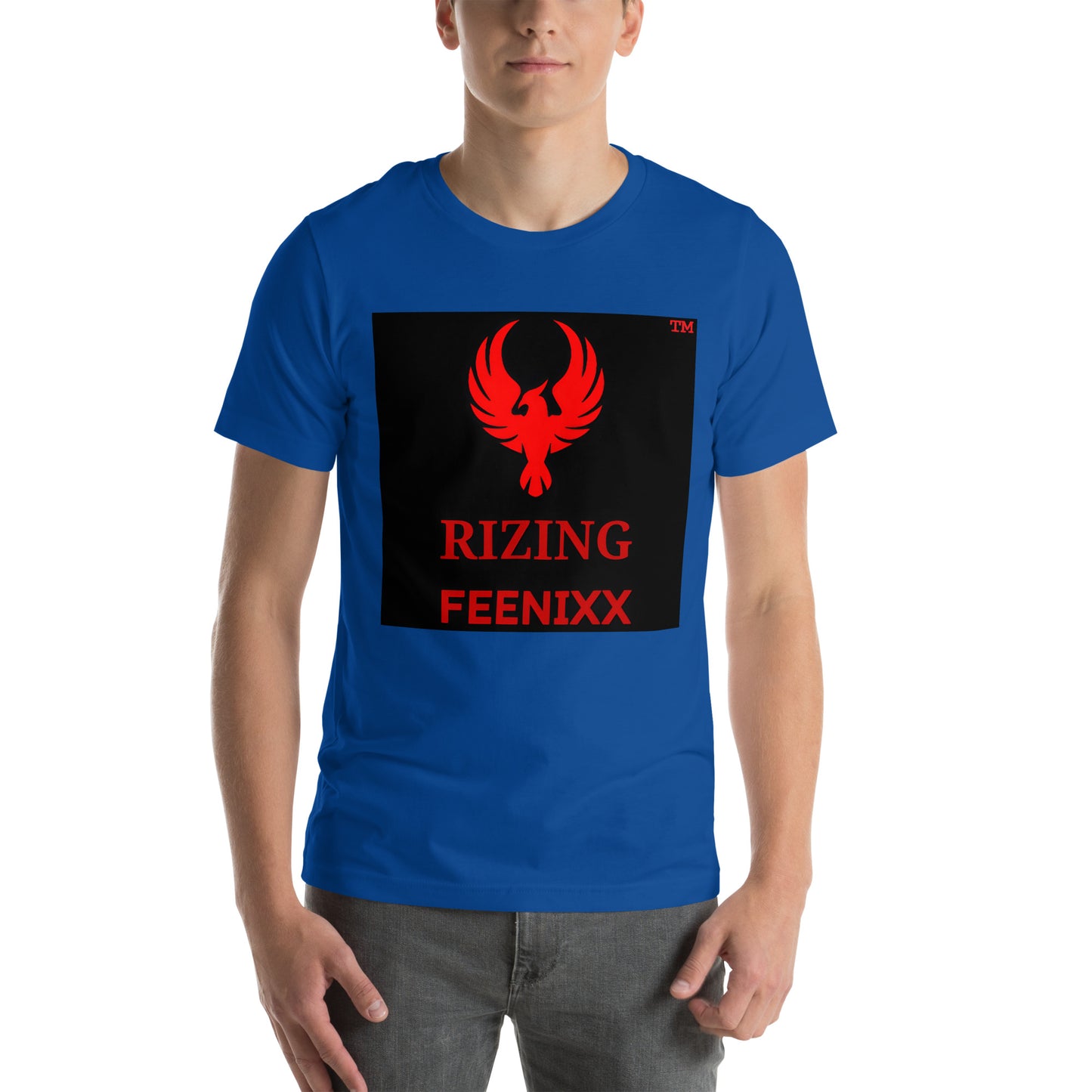 RIZING FEENIXX™ PREMIUM T-SHIRT PRINTED DESIGN IN MULTIPLE COLORS FRONT AND BACK