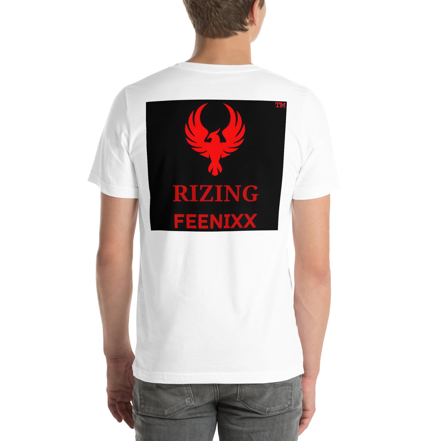 RIZING FEENIXX™ PREMIUM T-SHIRT PRINTED DESIGN IN MULTIPLE COLORS FRONT AND BACK