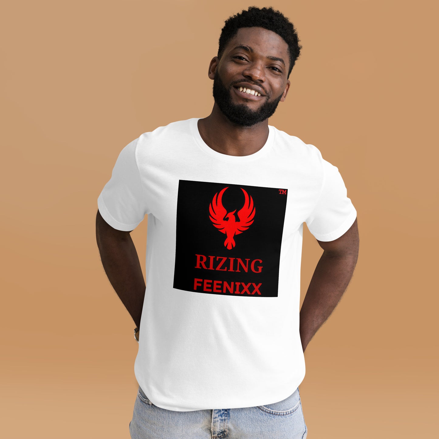 RIZING FEENIXX™ PREMIUM T-SHIRT PRINTED DESIGN IN MULTIPLE COLORS FRONT AND BACK