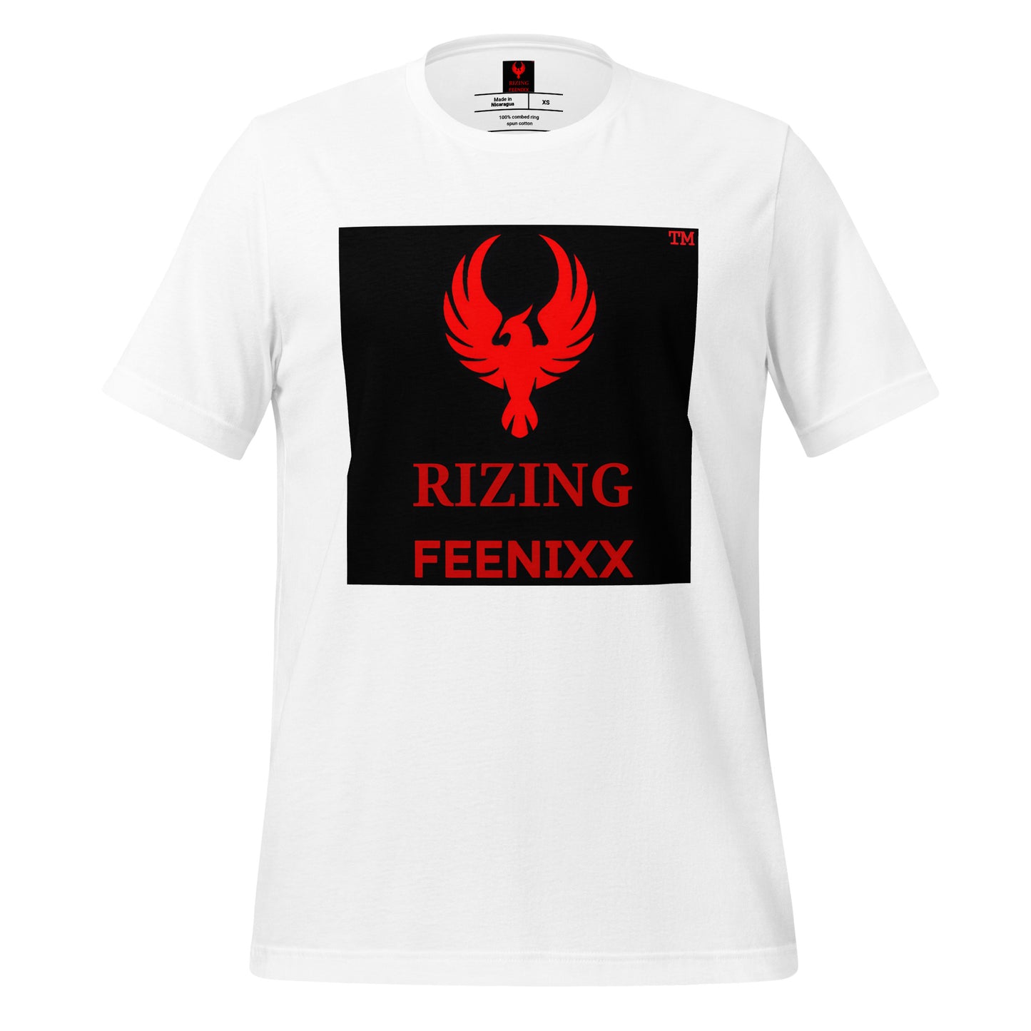 RIZING FEENIXX™ PREMIUM T-SHIRT PRINTED DESIGN IN MULTIPLE COLORS FRONT AND BACK