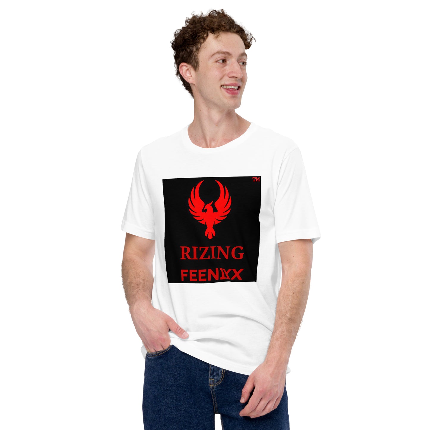 RIZING FEENIXX™ PREMIUM T-SHIRT PRINTED DESIGN IN MULTIPLE COLORS FRONT AND BACK