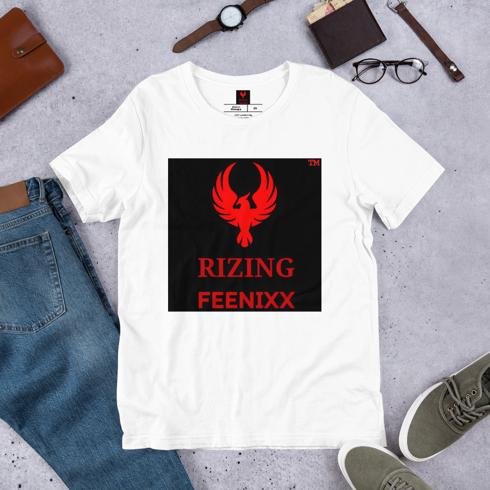 RIZING FEENIXX™ PREMIUM T-SHIRT PRINTED DESIGN IN MULTIPLE COLORS FRONT AND BACK