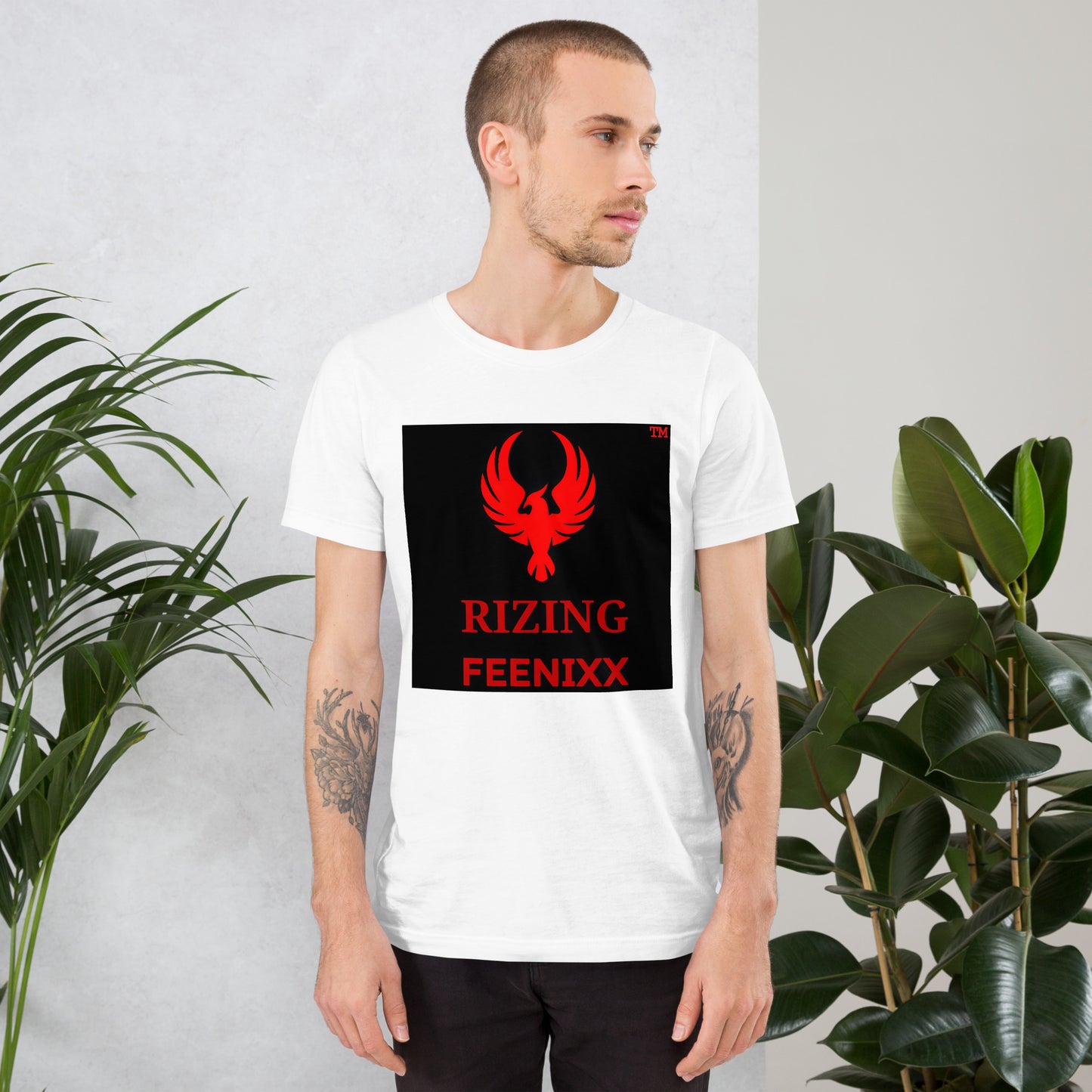 RIZING FEENIXX™ PREMIUM T-SHIRT PRINTED DESIGN IN MULTIPLE COLORS FRONT AND BACK
