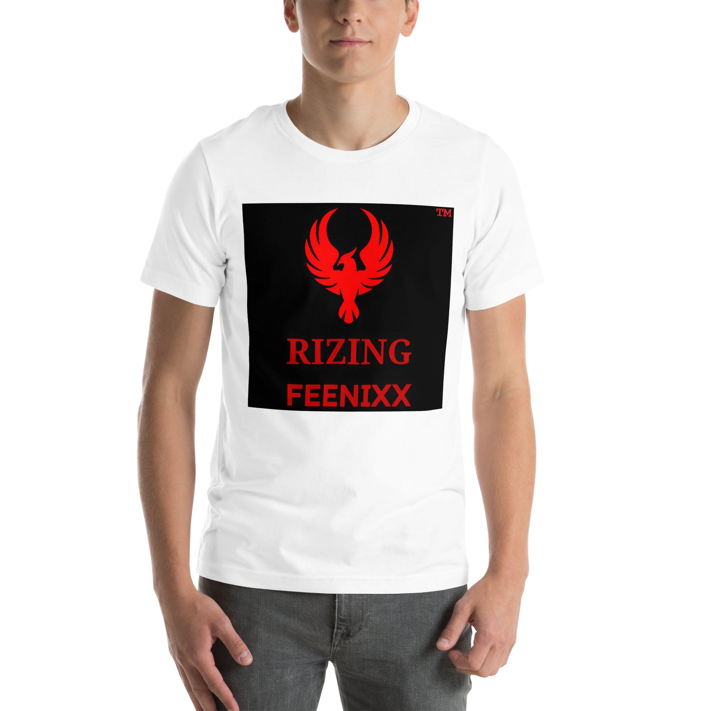RIZING FEENIXX™ PREMIUM T-SHIRT PRINTED DESIGN IN MULTIPLE COLORS FRONT AND BACK